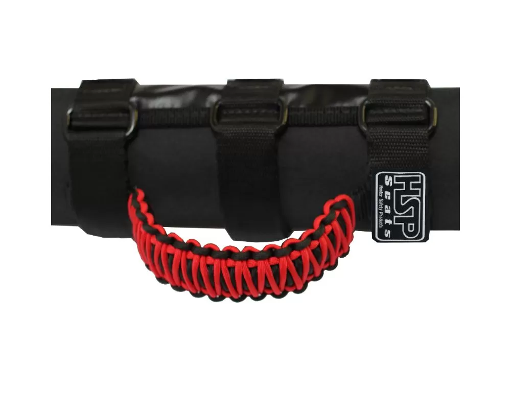 HSP Seats Roll Bar Grab Handles padded and non-padded roll bars 550 Paracord Red - GHUBR-JJHX
